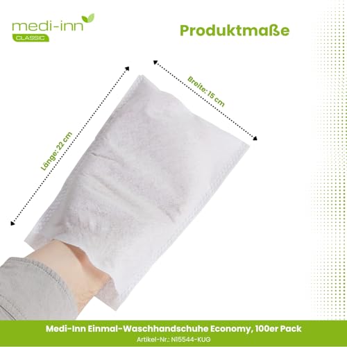 Medi-Inn Einmal-Waschhandschuhe Economy, 15 x 22 cm, 100er Pack (1 x 100 Stück) – Ansicht 4