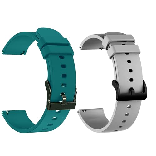 Image of IIK COLLECTION 22mm Silicone Strap for Smart Watches | Combo Pack Compatible With Noise, Fireboltt, Boat Xtend, Pebble, Boat Flash, Noise Color Fit, Ultra Smart Watch & All Watches