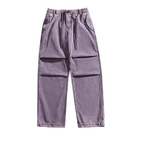 Men's Pants Spring Fall Retro Cotton High-Street Workwear Loose Straight-Leg Casual Japanese-Style Trouser