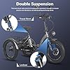 Fafrees 2025 F20 MATE Electric Trike for Adults UK, 48V 21Ah Removable Battery 65-115KM Range | 20x3.0 Fat Tyres Electric Tricycle, Foldable Cargo Ebike Dual Suspension (BLUE+3 BASKETS) #5
