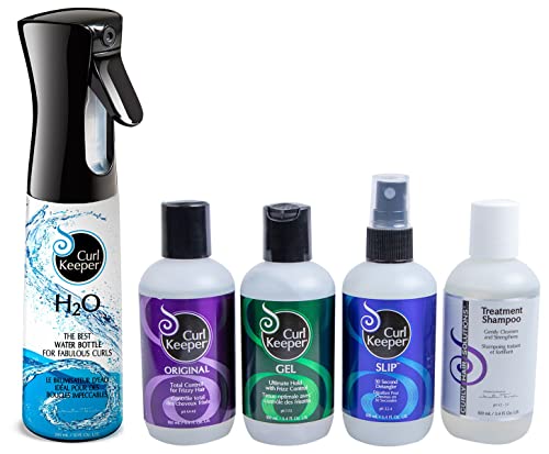 CURL KEEPER - Loose Curl Kit & Curl Keeper H2O - Perfect Combination of Travel Size Products For Effortless Detangling and Effective Style Management (3.4oz. / 100ml - 12oz. / 355ml)