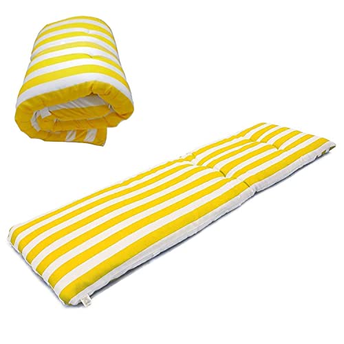 JINPALAY Liegenauflage Auflage für Gartenliege Sonnenliege Gartenstuhl Liegestuhl Deckchair Bequeme Polsterauflage,180 x 55 x 8cm (180 x 55 x 8cm, Gelb, 1) Cover