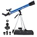 Produktbild Aomekie Teleskop Astronomie, 234X Refraktor Teleskop für Kinder Einsteiger mit 10X Smartphone Adapter Ausziehbares Stativ Tasche Mondfilter und Aufrechtes Sucherfernrohr