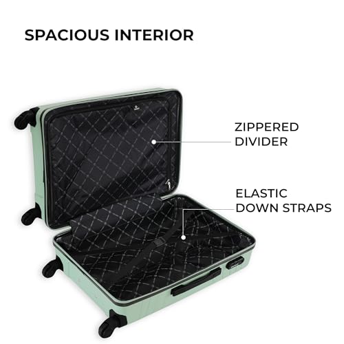 Image of Stony Brook by Nasher Miles Crescent Hard-Sided Polypropylene Cabin Luggage Pastel Green 20 Inch 55Cm Spinner Trolley Bag