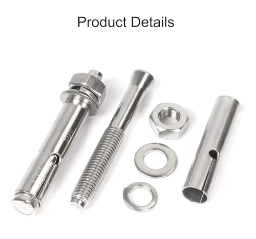 Image of NACX M8 x 70mm Expansion Bolts, 304 Stainless Steel External Hex Expansion Screw Bolt Sleeve Anchor Fastener, 6Pcs
