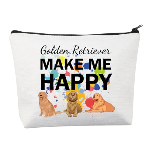 Borsa per il trucco Golden Retriever Regalo Amante Retrieve Make Me Happy Zipper da viaggio Beauty case per cani alla moda