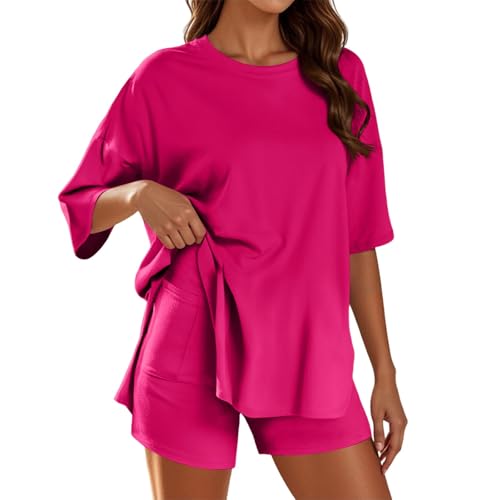 Short tendance rose à col rond pour vos vacances d'été en taille M