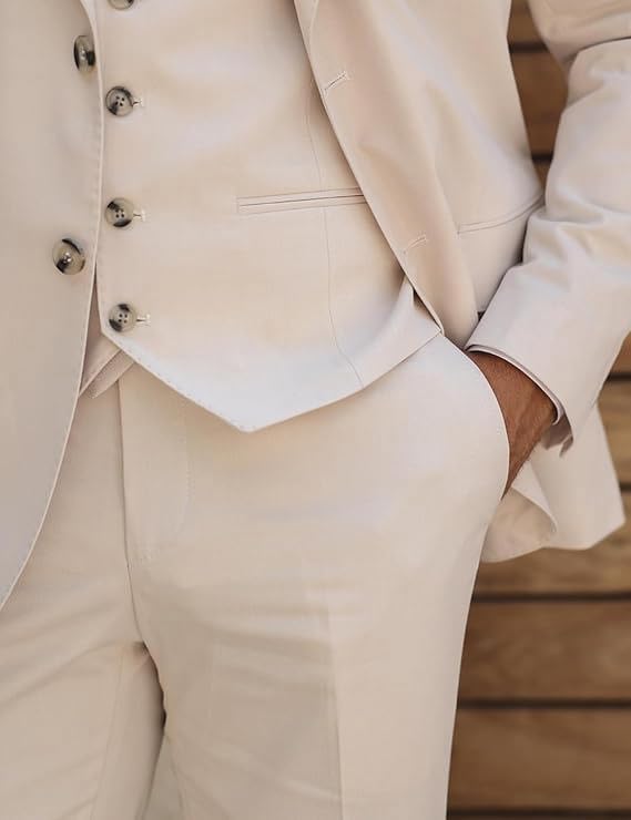 Men's Suits Regular Fit 3 Pieces Prom Tuxedos Jacket+Waistcoat+Trousers Wedding Grooms4