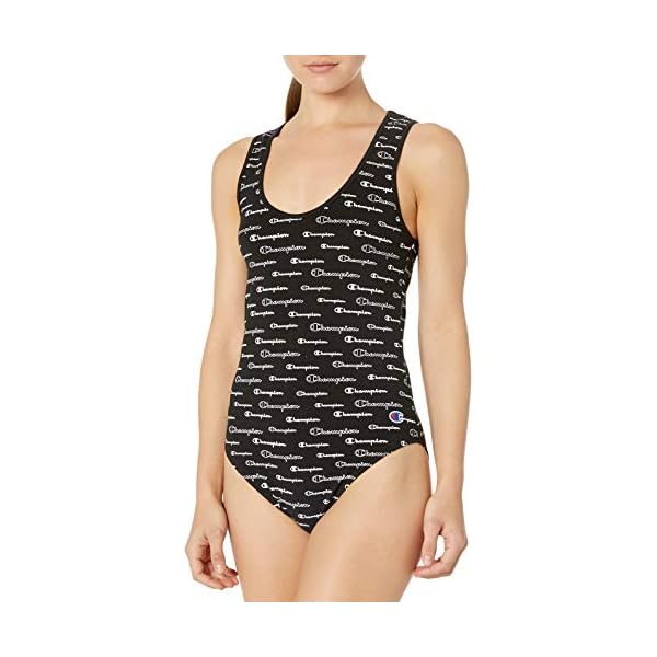 Champion Women's Authentic Body Suit, Scales of Scripts/Black, Small