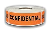 1 Roll 1x3 Orange Confidential Special Handling Instructions Shipping Mailing Stickers with 500 Labels per roll