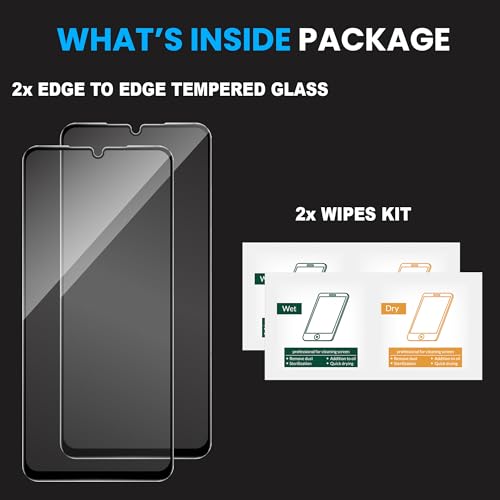 Image of FIRST MART Military Grade Gorilla Tempered Glass Compatible For Samsung Galaxy M07 5G (6.7 Inches) With Easy Installation Kit for Smartphone| Edge To Edge Coverage | Black, Pack of 2