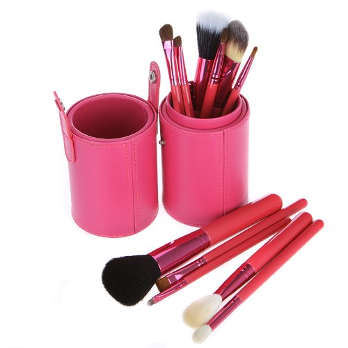 Anself 12pcs Professional Makeup Brush Set Cosmetic Makeup Tool with Leather Holder Case