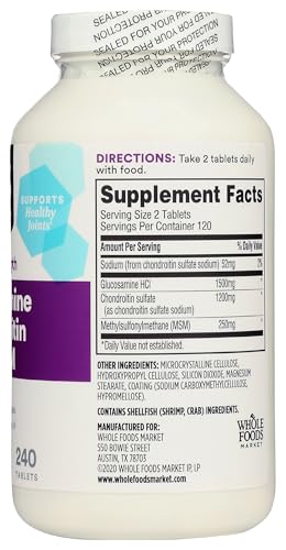 365 by Whole Foods Market, Glucosamine Chondroitin X Strength MSM, 240 Tablets - image 5