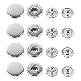 CRAFTMEMORE 50 Sets Silver Snap Buttons S-Spring Socket Popper Fasteners for Jacket Bag Closures #633 VT5 (12mm (0.47'))