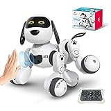 DEERC Remote Control Dog Robot Toys for Kids Programmable Smart RC Robot with Gesture Sensing,Robotic Kit with LED Eyes,Walking,Talking,Singing,Dancing,Interactive Gift for Boys and Girls