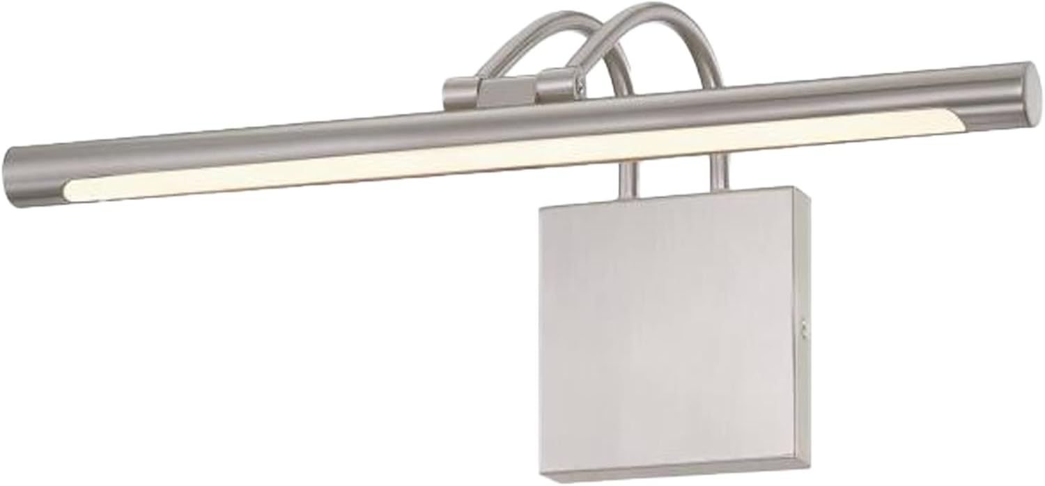 Ciata Picture Light, 7-Inches Picture Frame Light Integrated LED Art Light, 3000K 2 Watt Adjustable ‎Metal Picture Lights for Wall, Artwork Light with in-line On/Off Switch, CRI -90, Brushed Nickel