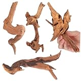GARVALON 4 Piezas Acuario Decoración con Madera Flotante Realista para Peceras de Únicas para Habitat de Reptiles y Paisajismo Acuático
