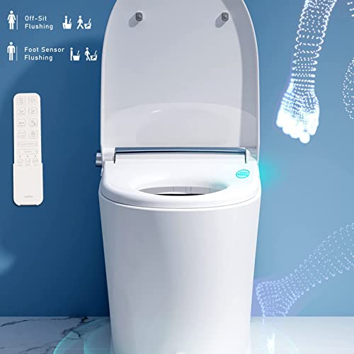 Aozita Smart Toilets For Foot Sensor Flush, One Piece Modern Bidet Toilet With Auto Flush, Heated Seat, Warm Water And Dry #TOP1