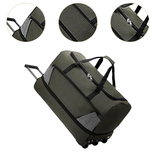 Travel Travel Bag with Wheels Multi -Purpose Portable Carrying Bag Several Compartments Slightly Waterproof Tightening Clothes Bag, Green S2