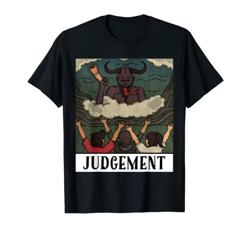 Tarjeta de Tarot de Juicio Baphomet Satanic Hombres Mujeres Camiseta