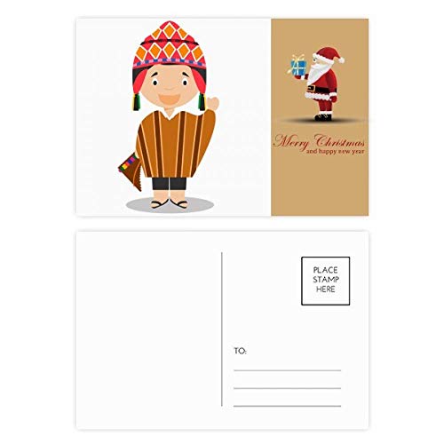 Cartes postales Père Noël et chapeau coloré festif à glisser dans vos cadeaux