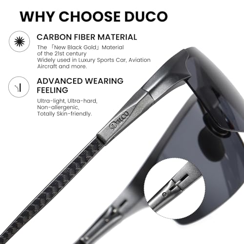 DUCO Polarized Ultralight Carbon Fiber Sunglasses for Men DC8277 by DUCO - Used condition - Image 4