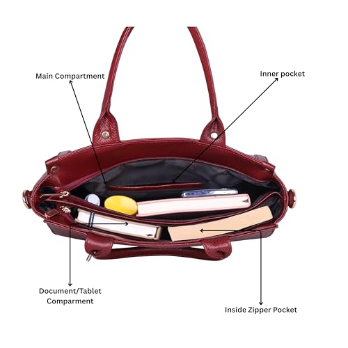 Image of DORPER MONEY HILL Durable Leather Satchel Bag for Women Genuine Handbag
