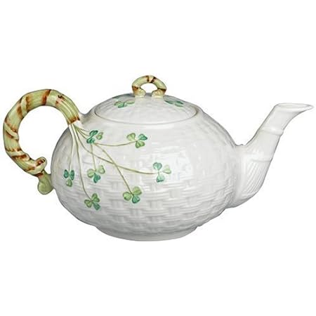 Amazon.com | Belleek Shamrock Teapot, 35 oz.: Belleek Irish Porcelain ...