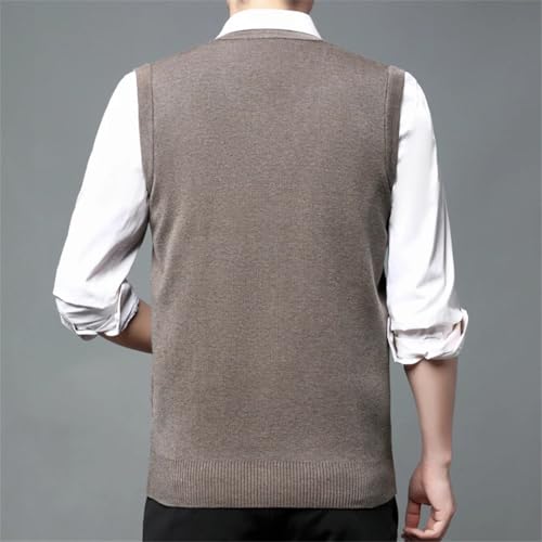 Men Wool Knit Jumper Sweater Tops Sleeveless Cross Retro Vintage Casual V Neck Tank3