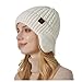 Ear Protection Slouchy Beanie Hats Women Chunky Knitted Skull Ski Cap Warm Thicken Soft Outdoor Fashion Beanie Beanie White