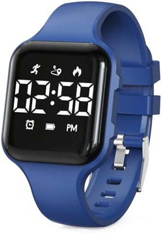 Relógio digital de LED infantil, com contador de passos, à prova ...