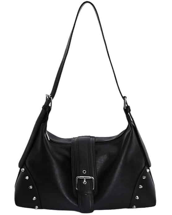 Crossbody Hobo Bags for Women Faux Leather Slouchy Shoulder Handbags Vintage Buckle Tote Bag, Everyday Purses for Travel Work Daily Use