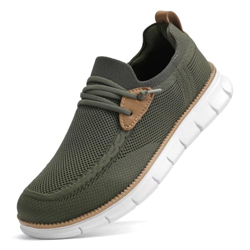 Image of Mens Casual Loafers Shoes Slip On Fashion Walking Dress Sneakers Business Oxfords Work Lightweight Soft Sole Zapatos