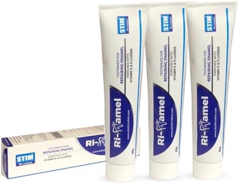 STIM Ri-namel - Toothpaste for Repairing Enamel and Healthy Gums - Pack of 3