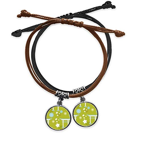 Bracelet couple Japon en cuir blanc et bleu : le cadeau idéal pour amoureux