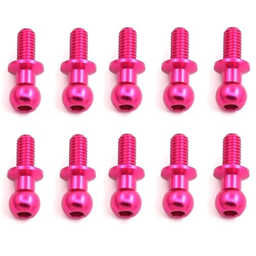 Vis à tête sphérique M3 rose en métal premium pour mise à niveau de châssis RC Tamiya Tt02