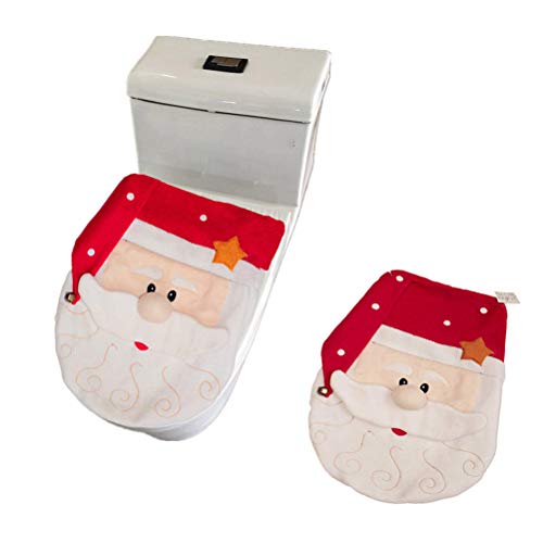 SENTOP Christmas Toilet Seat Cover Decorations Santa Toilet Seat Cover Christmas Decorations Bathroom