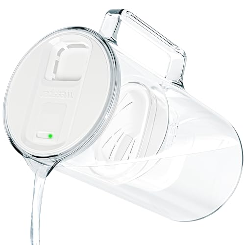 Wessper Jarra Filtradora de Agua con Indicador LED, 3 Litros, Jarra Agua Cristal, Jarra con Cartucho Filtro Agua, Filtro de Agua, sin de BPA 'BPA FREE', Bianco
