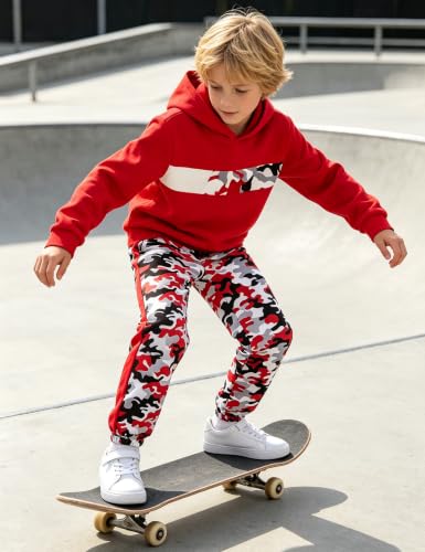 Image of Boys Clothes Boy Outfits 2-Piece Long Sleeve Hoodie and Camouflage Pants Boys Fall Winter Clothes for 6-16 Years