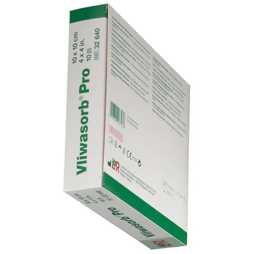 Vliwasorb Pro superchłonny opatrunek na ranę, 10 x 10 cm, sterylny, pojedynczo zaimpregnowany, 10 sztuk