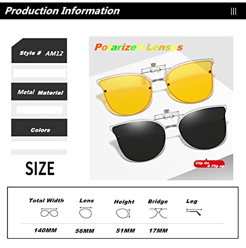 Image of Sunglasses fit over Glasses Clip On Polarized sunglasses for Prescription Glasses Flip Up Fishing Driving Glasses