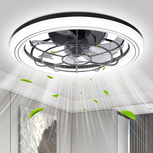 Bellanny Ventilador Techo con Luz y Mando | Ø49cm 75W Lampara de techo regulables | 3000K-6500K Plafon LED con Ventilador, 6 velocidades, Memoria, Tempo, Ceiling light with Fan para Dormitorio Salon