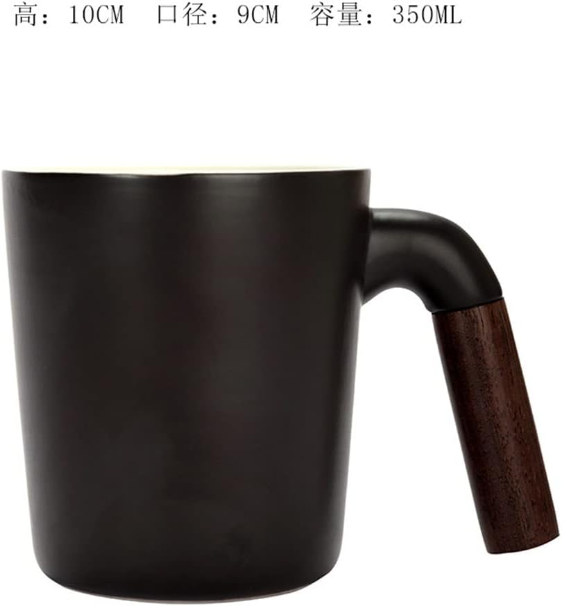 Ebony Handle Water Cup Coffee Office Minimalist Couple Print Diy(D)