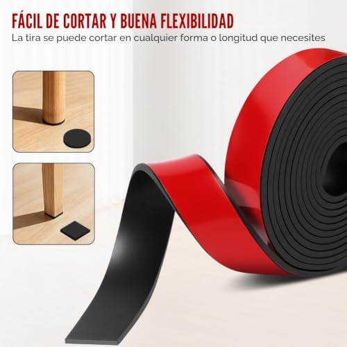 Miniatura 7 de Nutkit Tira De Goma Flexible Rollo De Caucho 3m 20mm 5mm, Plancha Goma Adhesivo,Gomas De Neopreno Plancha,Para Sellos De Bricolaje,Protección De Revestimientos De Pisos,Antivibración,Antideslizante