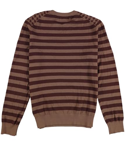 Perry Ellis Mens Mixed Pattern Crewneck Sweater Bitter Chocolate Brown 2XL2
