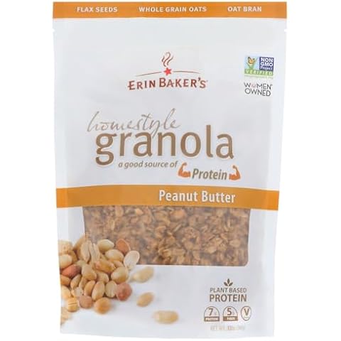 Erin Baker's Homestyle Granola, Peanut Butter, 12-ounce Bags [Pack of 2] Cover