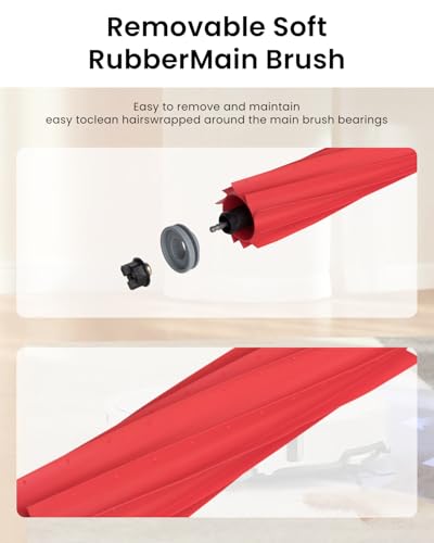 Image of Rubber Main Brush for Roborock Q Revo Series,S7 Max Ultra,S7,S7+,S7 MaxV,S7 MaxV Plus,S7 MaxV Ultra,Q7 Max,Q7 Max+,Q5,Q5+ Robot Vacuum,Replacement Part Rubber Main Roller Brush