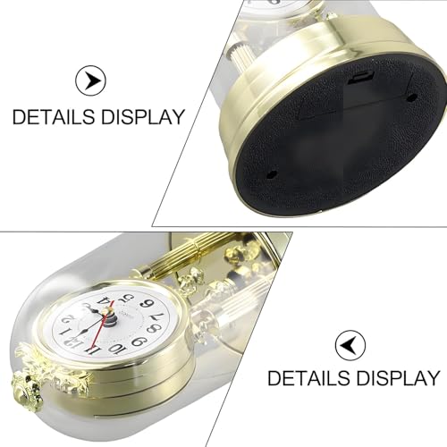 Nicoone Mantel Clock,Non-Ticking Desk Clocks,European Retro Style Living Room Clock,Battery Powered Silent Table Clock for Living Room Bedroom Office Home Indoor Decor,Gold