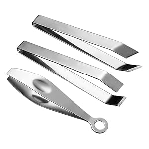 minkissy 3pcs Hair Removal Clip Manual Tweezer Poultry Hair Removers Feeding Tongs Tweezers Goose Hair Tweezers Flat Slant Tweezers Cooking Tweezer Chicken Stainless Steel Fishing