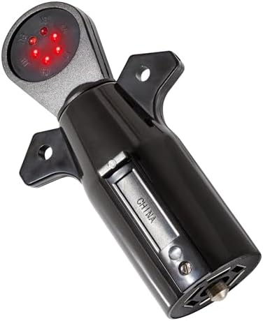 Oyviny 7-Way Blade Trailer Connector Tester with Red LEDs Indicators, 7-Pin RV Trailer Circuit Tester, Heavy Duty Trailer Hitch Wiring Tester